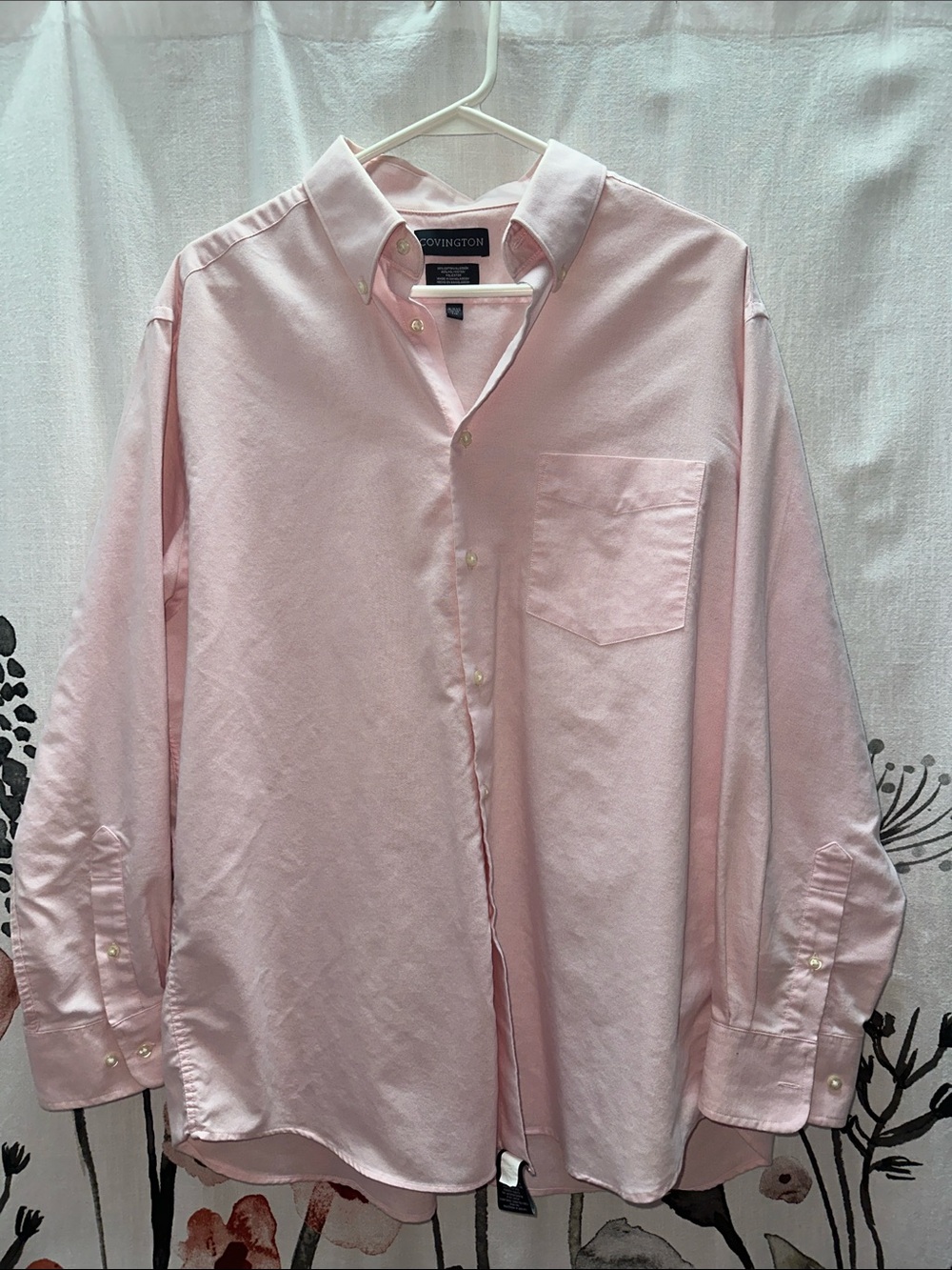 Covington Men's Light Pink Long-Sleeve Button-Down Shirt